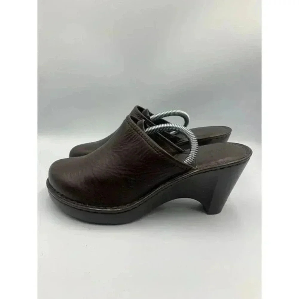 BORN Brown Leather Clogs Size 9 M/W - 40.5 - W61016‎ CKE9